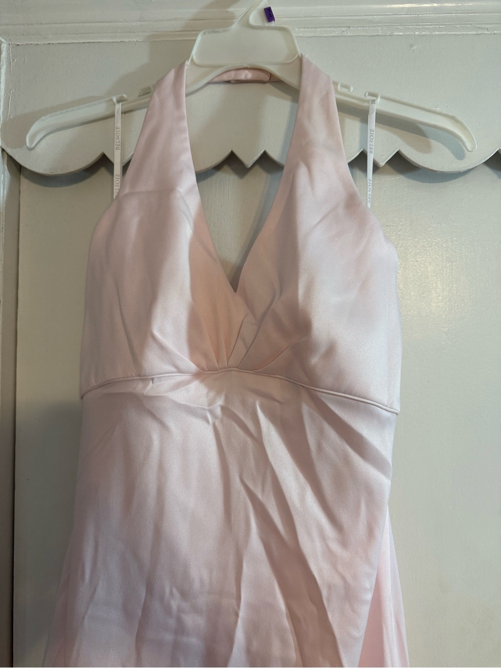 Women’s Halter Evening Gown - Light Pink
